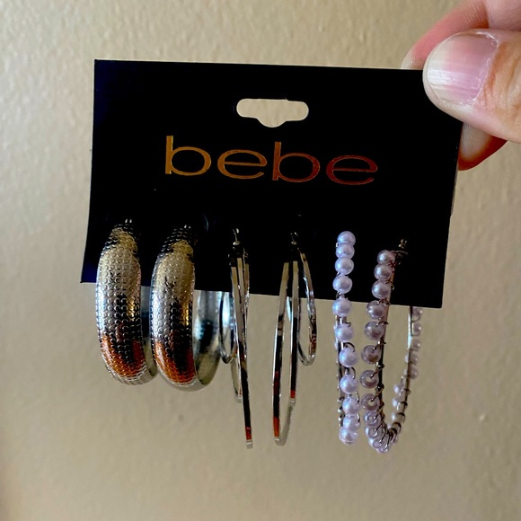 NEW Bebe hoop earrings set - Picture 1 of 4